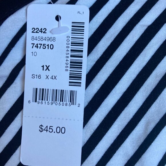 Addition Elle BNWT BLACK AND WHITE TANK TOP CAMI STYLE SIZE 1X - Picture 4 of 11